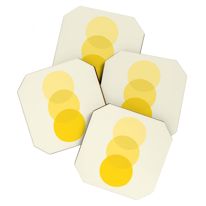 Golden Sunshine Circle Abstract Coaster Gallery Image 1
