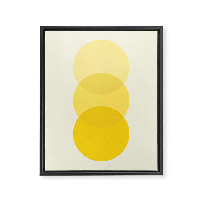 Golden Sunshine Circle Abstract Framed Canvas Print Gallery Image 6