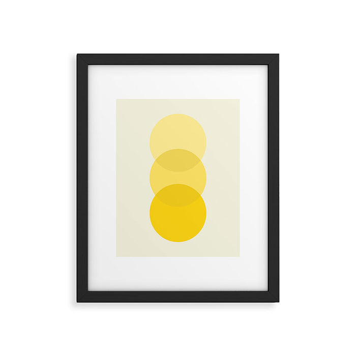Golden Sunshine Circle Abstract Framed Art Print Gallery Image 1