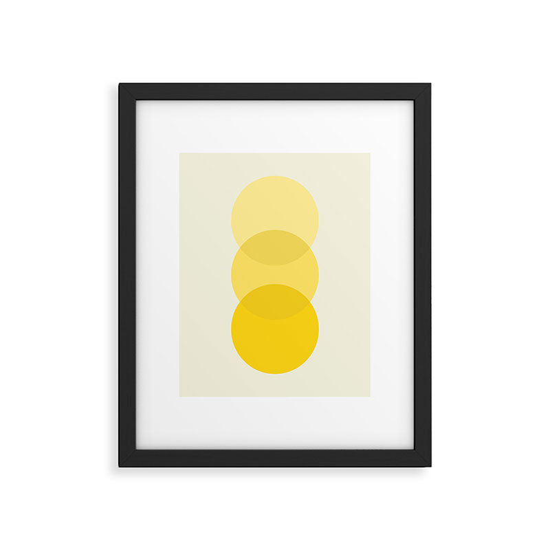Golden Sunshine Circle Abstract Framed Art Print Gallery Image 5