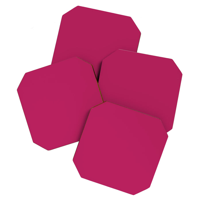 Magenta Pink Solid Color Coaster Gallery Image 1