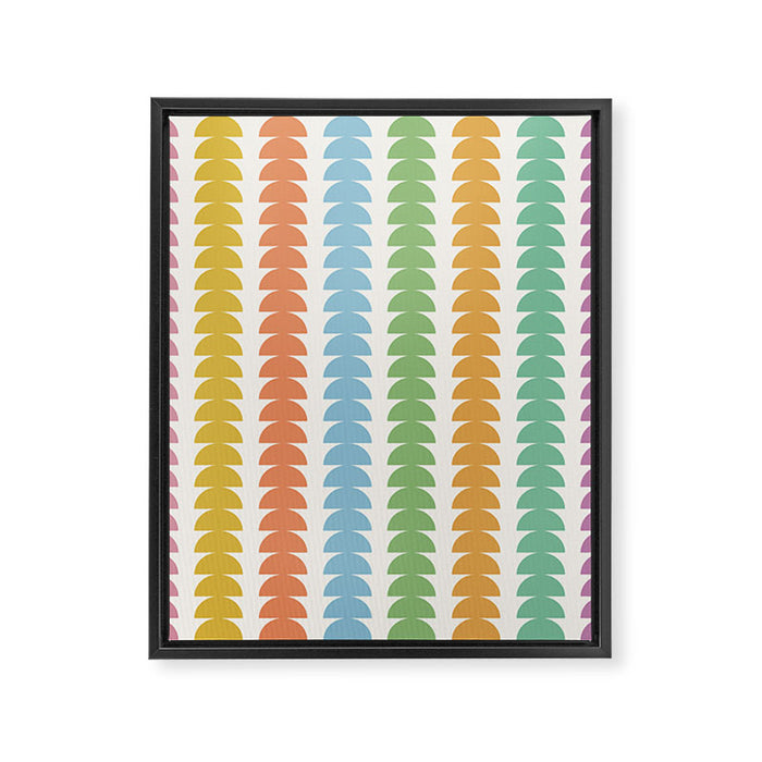 Maude Pattern - Retro Rainbow Framed Canvas Print Gallery Image 1