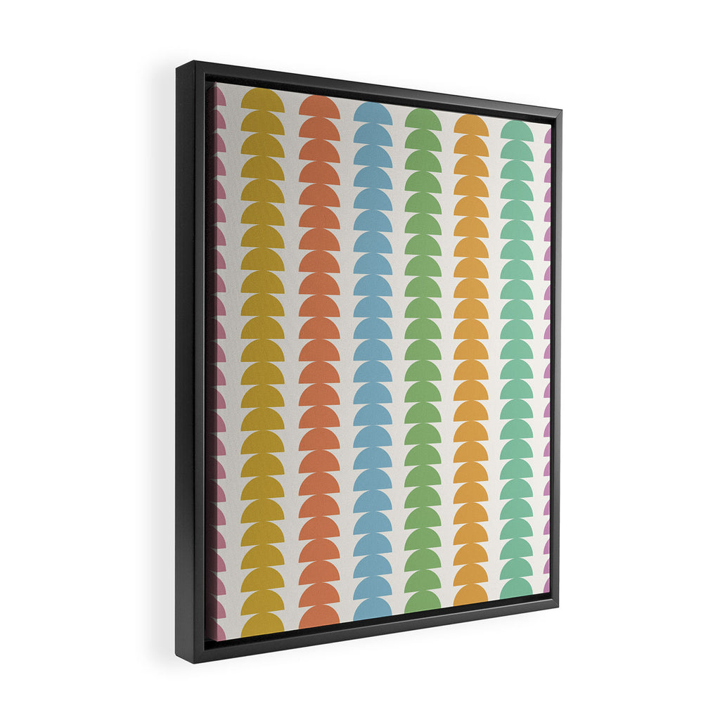 Maude Pattern - Retro Rainbow Framed Canvas Print Gallery Image 2