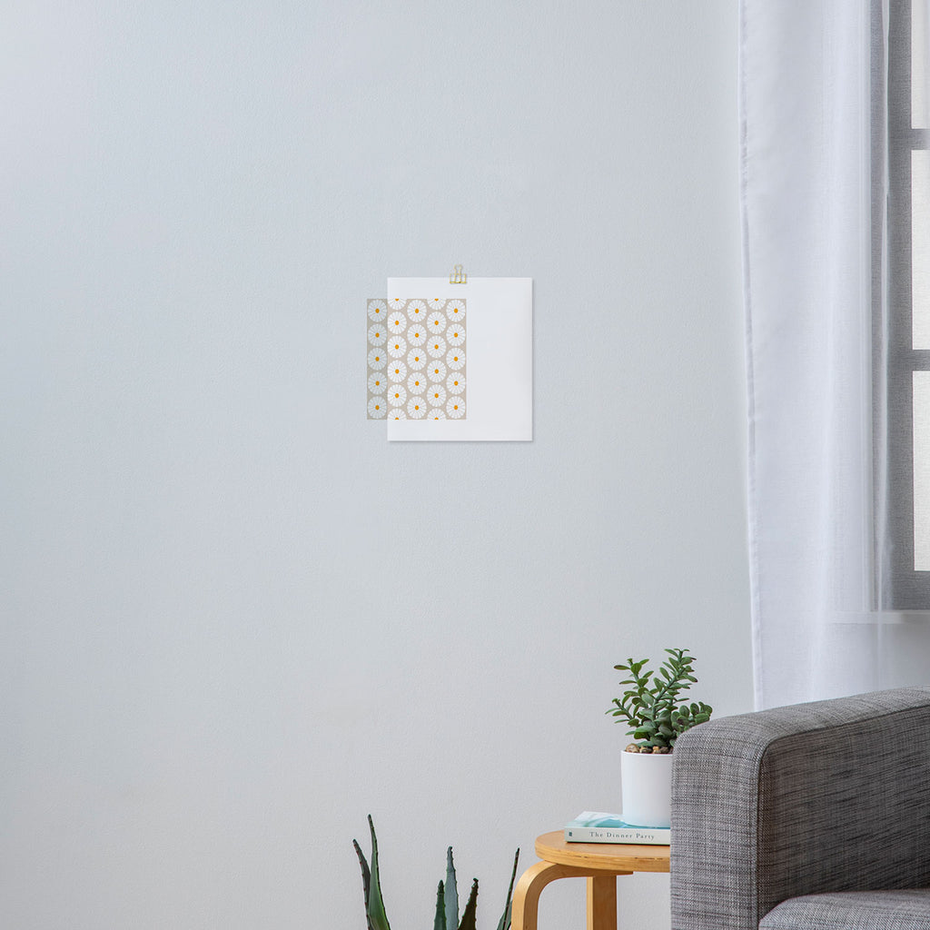 Minimal Botanical Pattern - Daisies Art Print Gallery Image 3