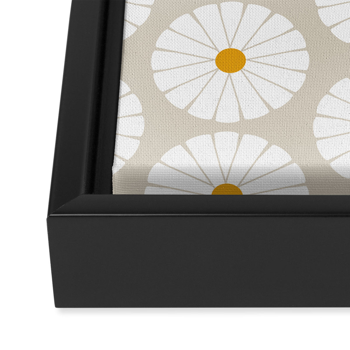 Minimal Botanical Pattern - Daisies Framed Canvas Print Gallery Image 3