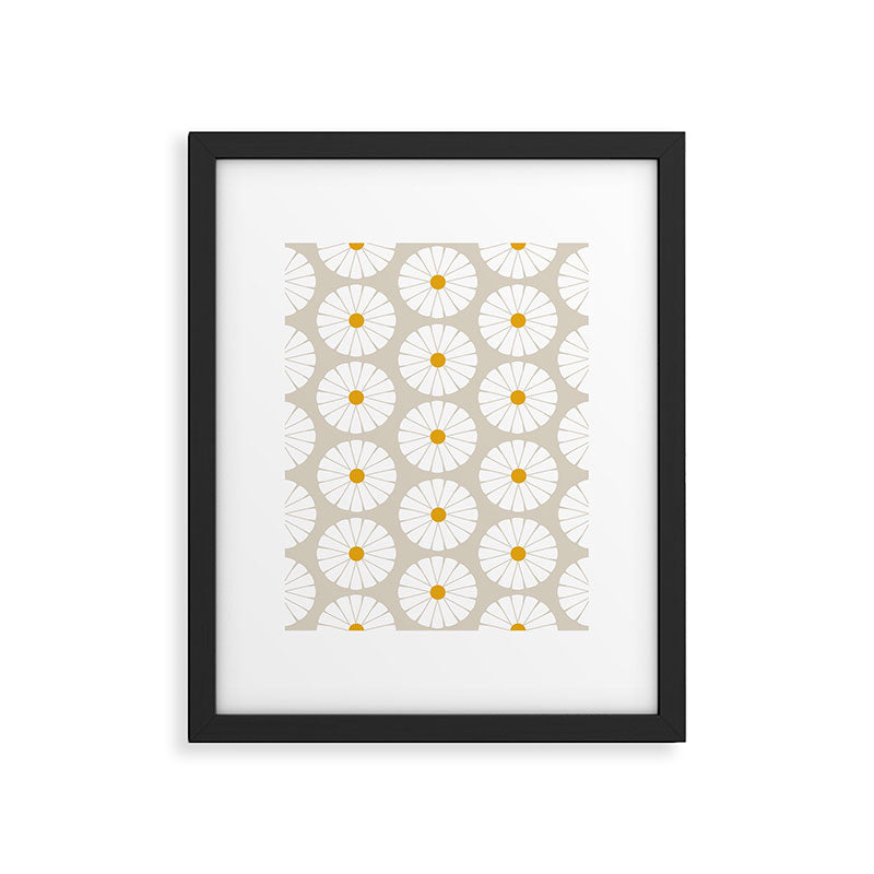 Minimal Botanical Pattern - Daisies Framed Art Print Gallery Image 6