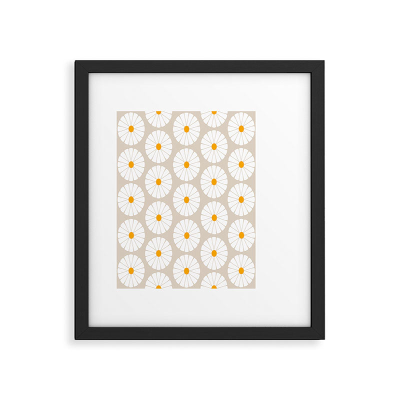 Minimal Botanical Pattern - Daisies Framed Art Print Gallery Image 4