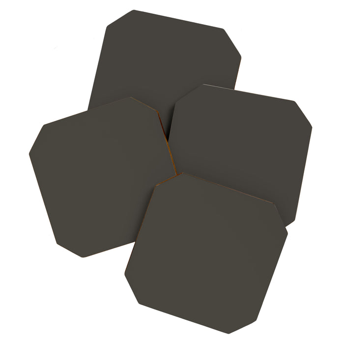 Neutral Taupe Grey Solid Color Coaster Gallery Image 1