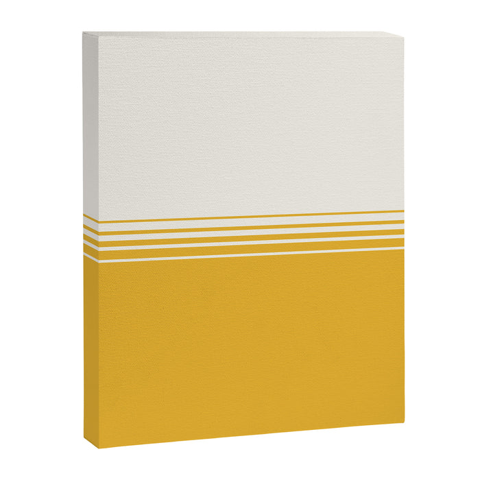 Retro Golden Yellow Minimalist Stripes Canvas Print Gallery Image 1