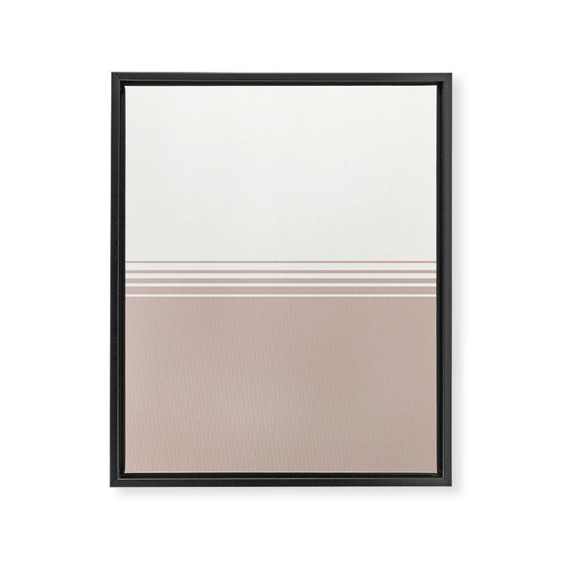 Retro Neutral Minimalist Stripes Framed Canvas Print Gallery Image 8