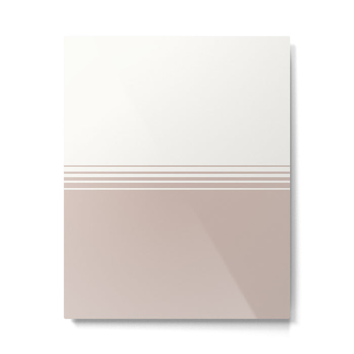 Retro Neutral Minimalist Stripes Metal Print Gallery Image 1