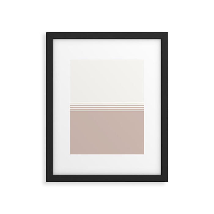 Retro Neutral Minimalist Stripes Framed Art Print Gallery Image 1