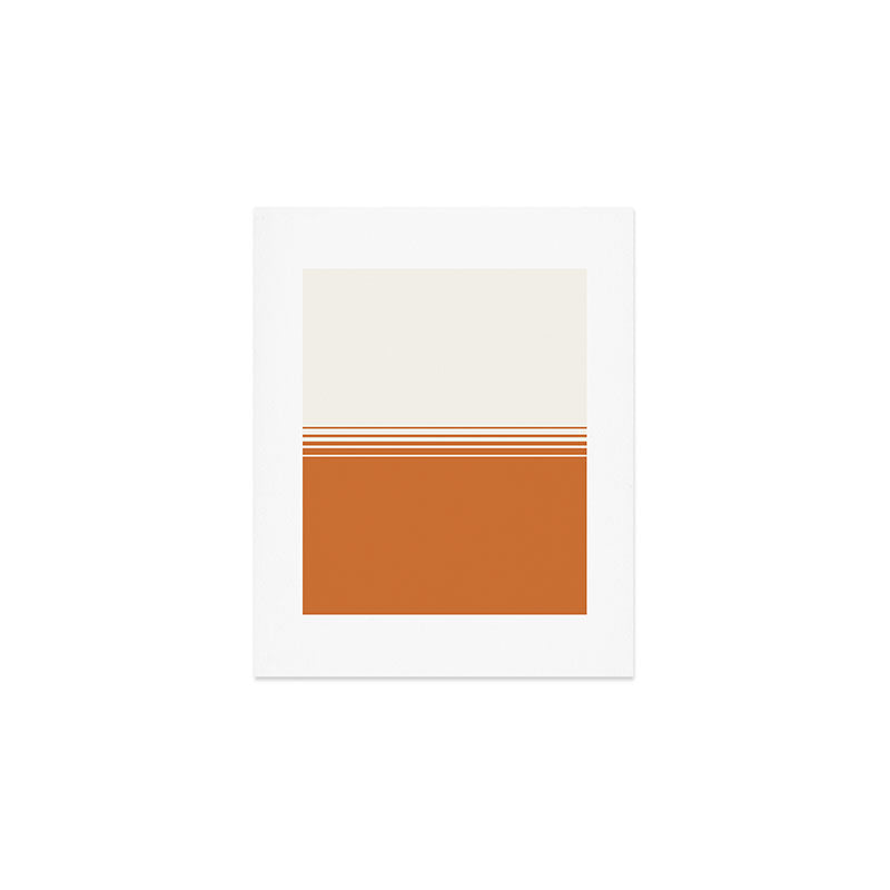 Retro Orange Minimalist Stripes Art Print Gallery Image 1