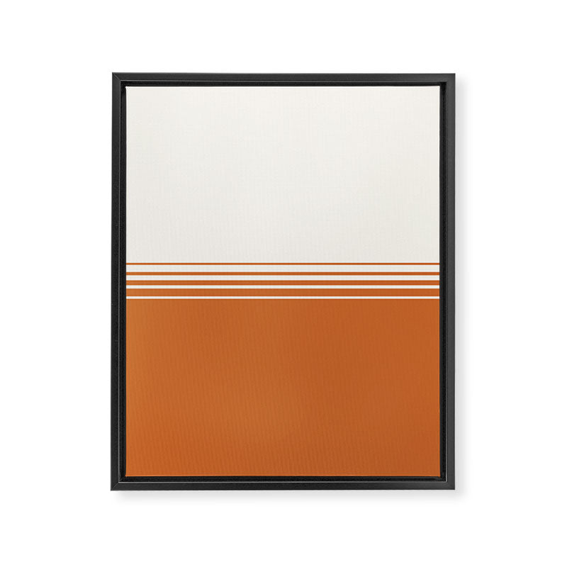 Retro Orange Minimalist Stripes Framed Canvas Print Gallery Image 8