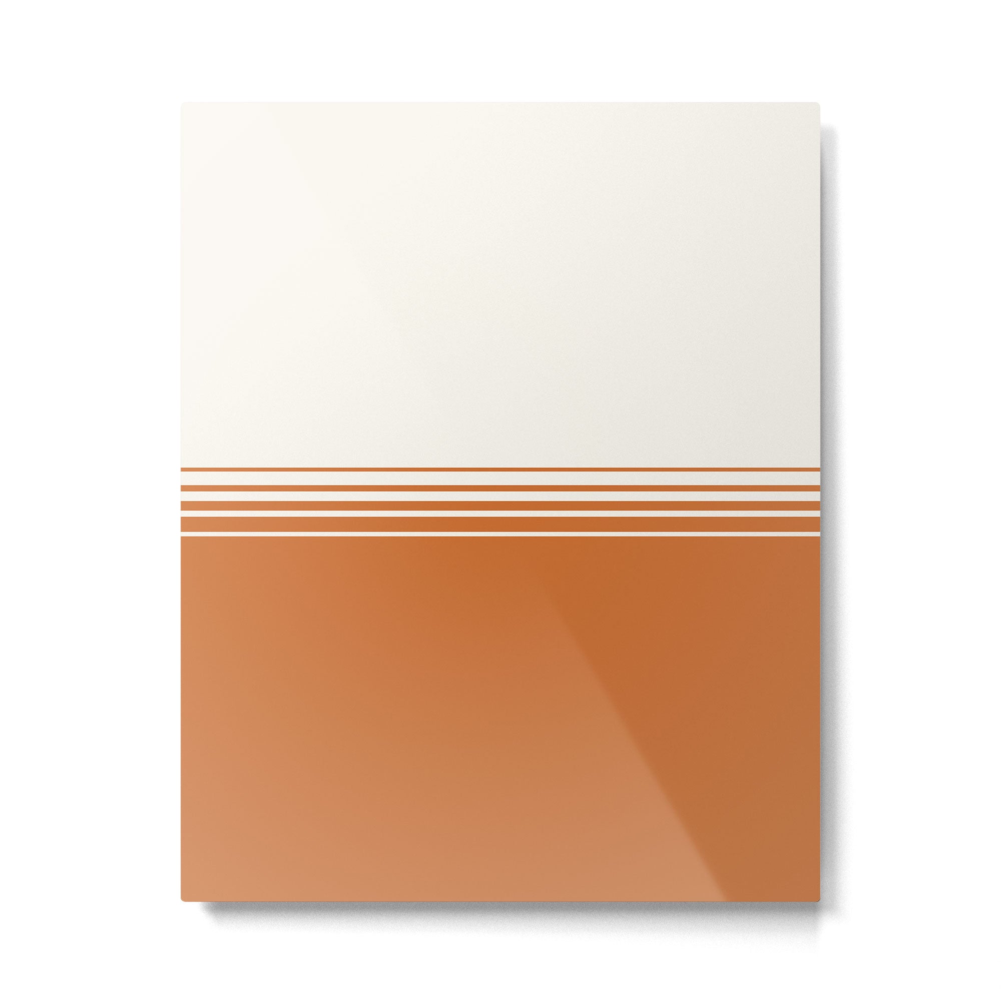Retro Orange Minimalist Stripes Metal Print Gallery Image 6
