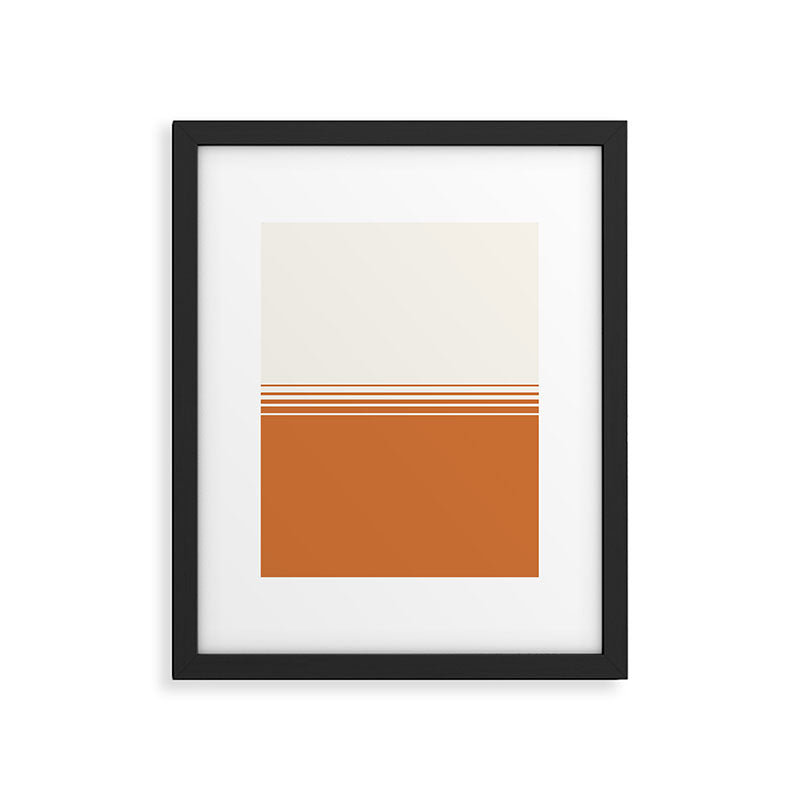 Retro Orange Minimalist Stripes Framed Art Print Gallery Image 6