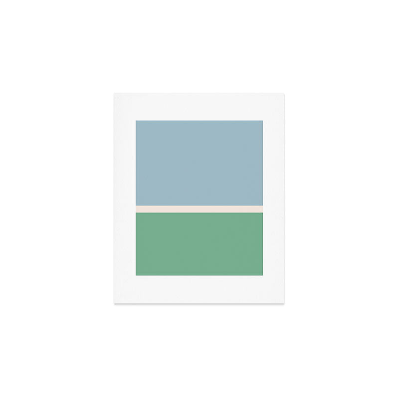 Juniper Color Block Blue and Green Art Print Gallery Image 1