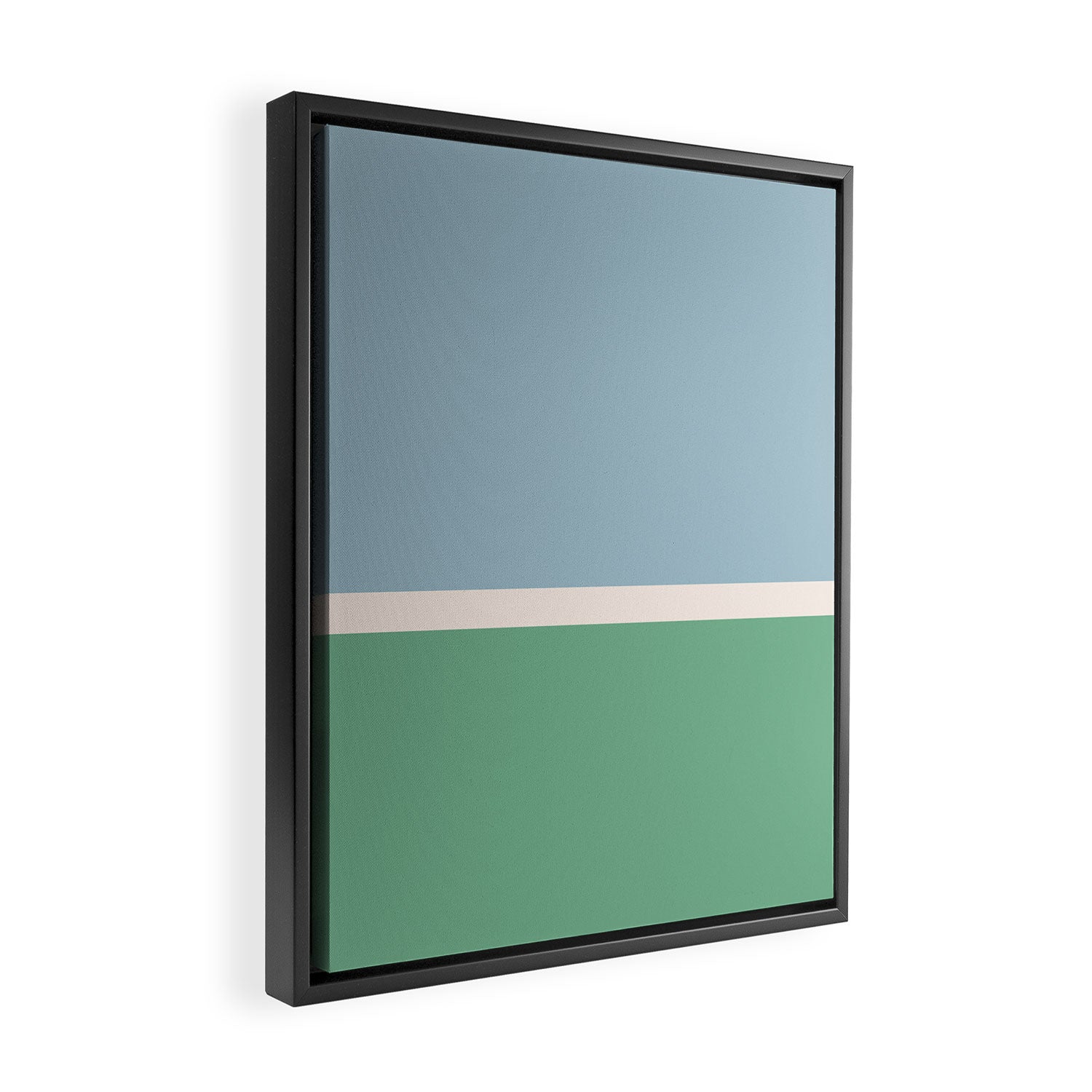 Juniper Color Block Blue and Green Framed Canvas Print Gallery Image 2