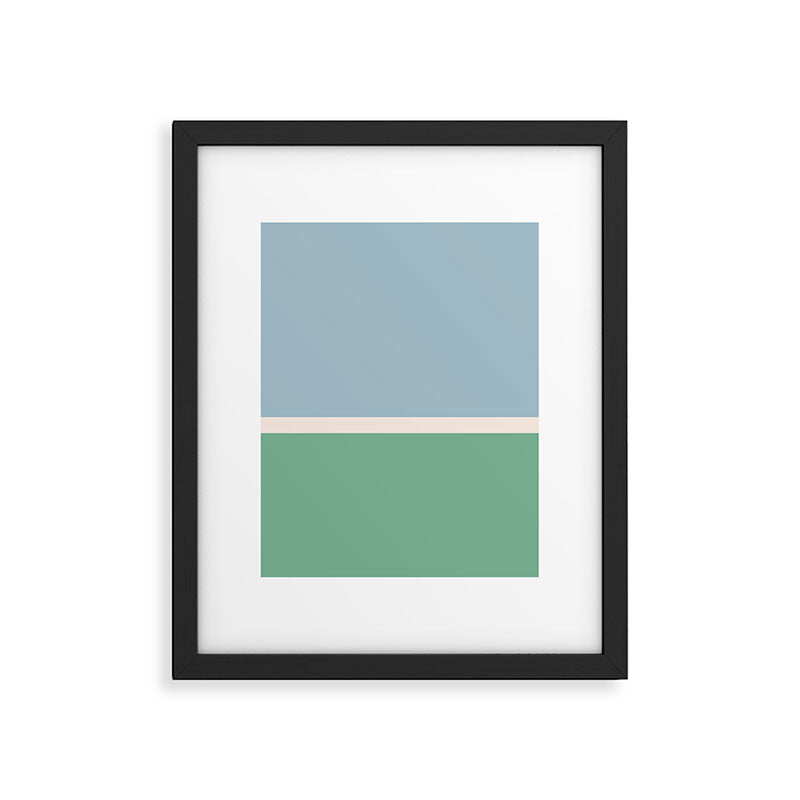 Juniper Color Block Blue and Green Framed Art Print Gallery Image 6