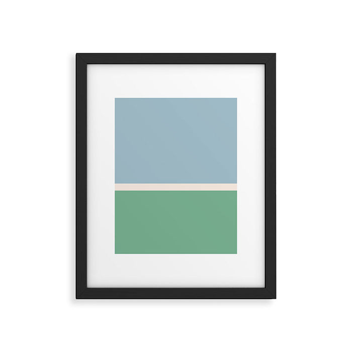 Juniper Color Block Blue and Green Framed Art Print Gallery Image 1