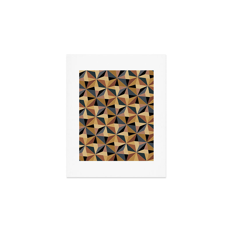 Kaleidoscope Tile Pattern I Bold Neutral Earthy Art Print Gallery Image 1