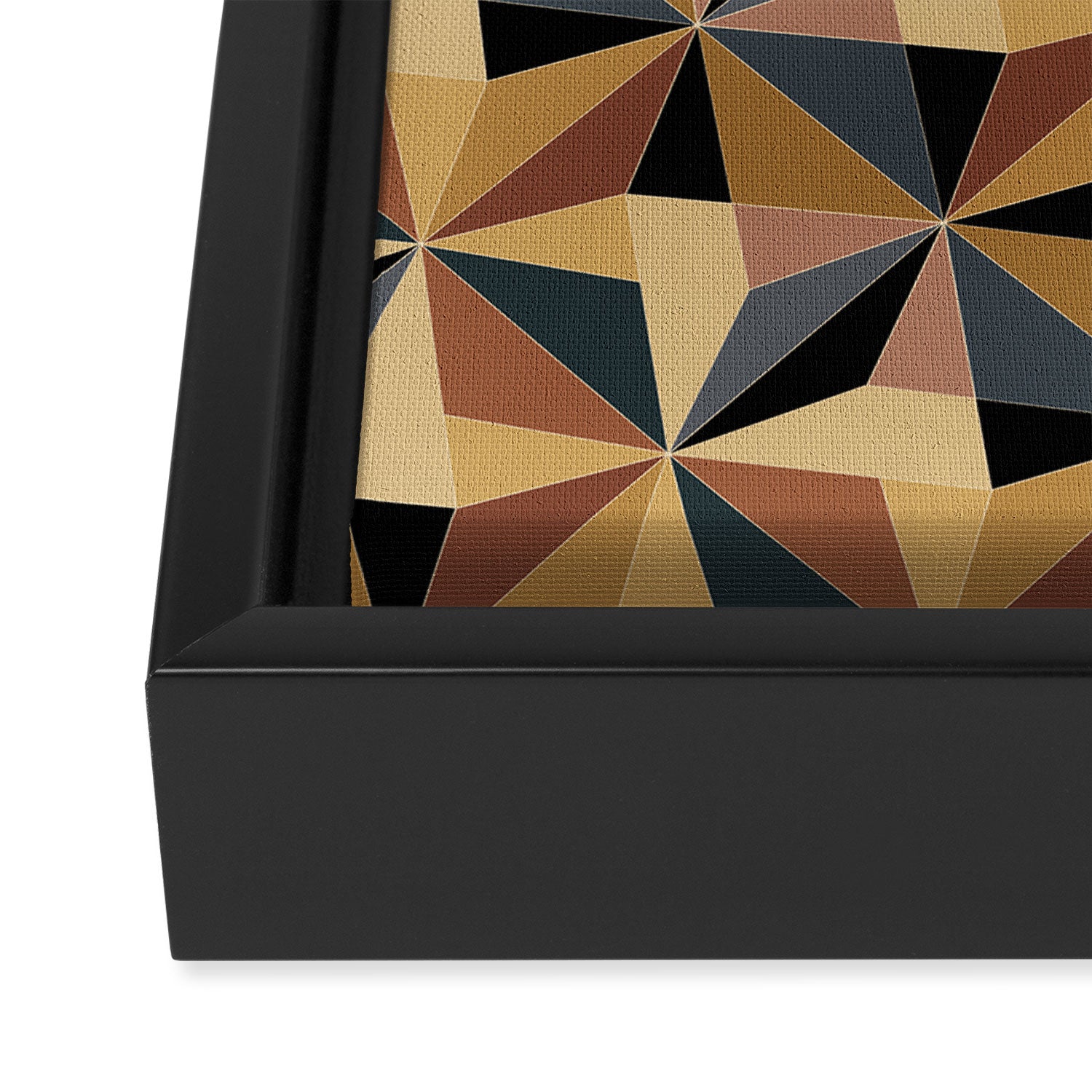 Kaleidoscope Tile Pattern I Bold Neutral Earthy Framed Canvas Print Gallery Image 3