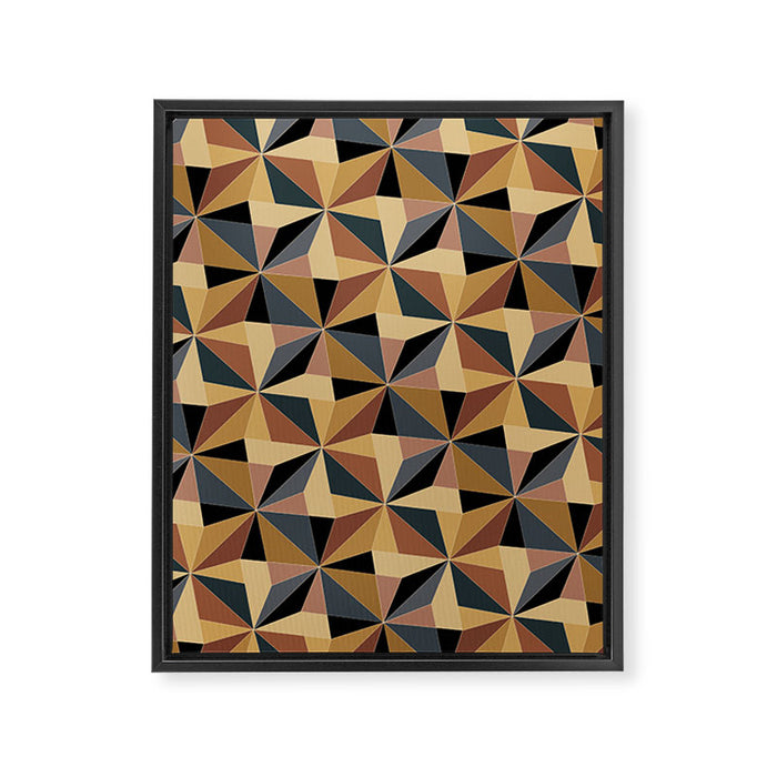 Kaleidoscope Tile Pattern I Bold Neutral Earthy Framed Canvas Print Gallery Image 1
