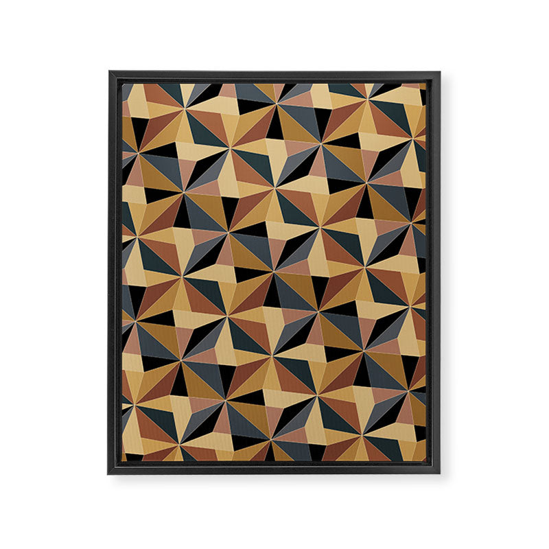 Kaleidoscope Tile Pattern I Bold Neutral Earthy Framed Canvas Print Gallery Image 8