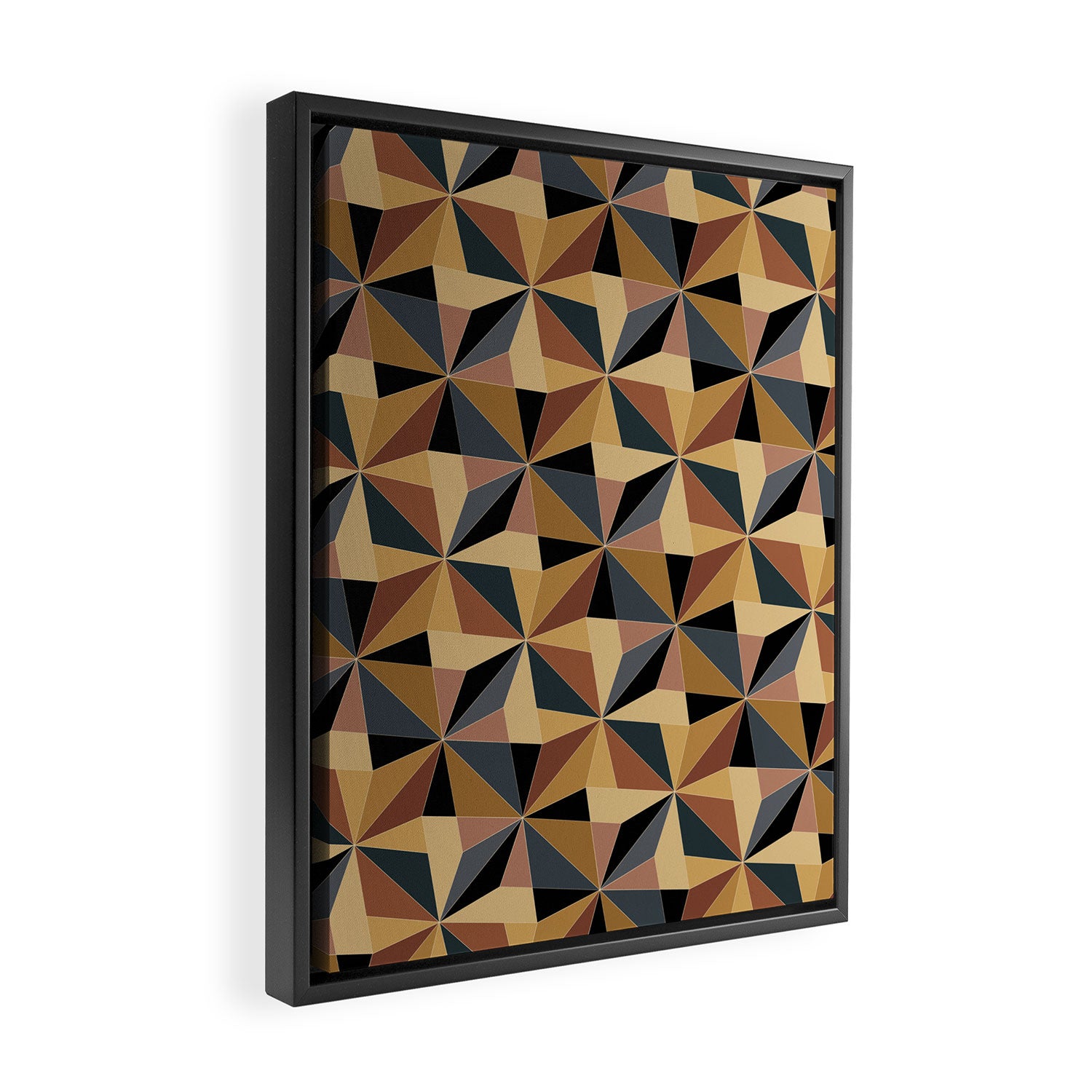 Kaleidoscope Tile Pattern I Bold Neutral Earthy Framed Canvas Print Gallery Image 2