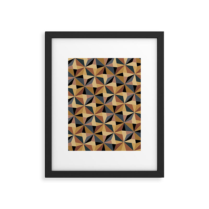 Kaleidoscope Tile Pattern I Bold Neutral Earthy Framed Art Print Gallery Image 6