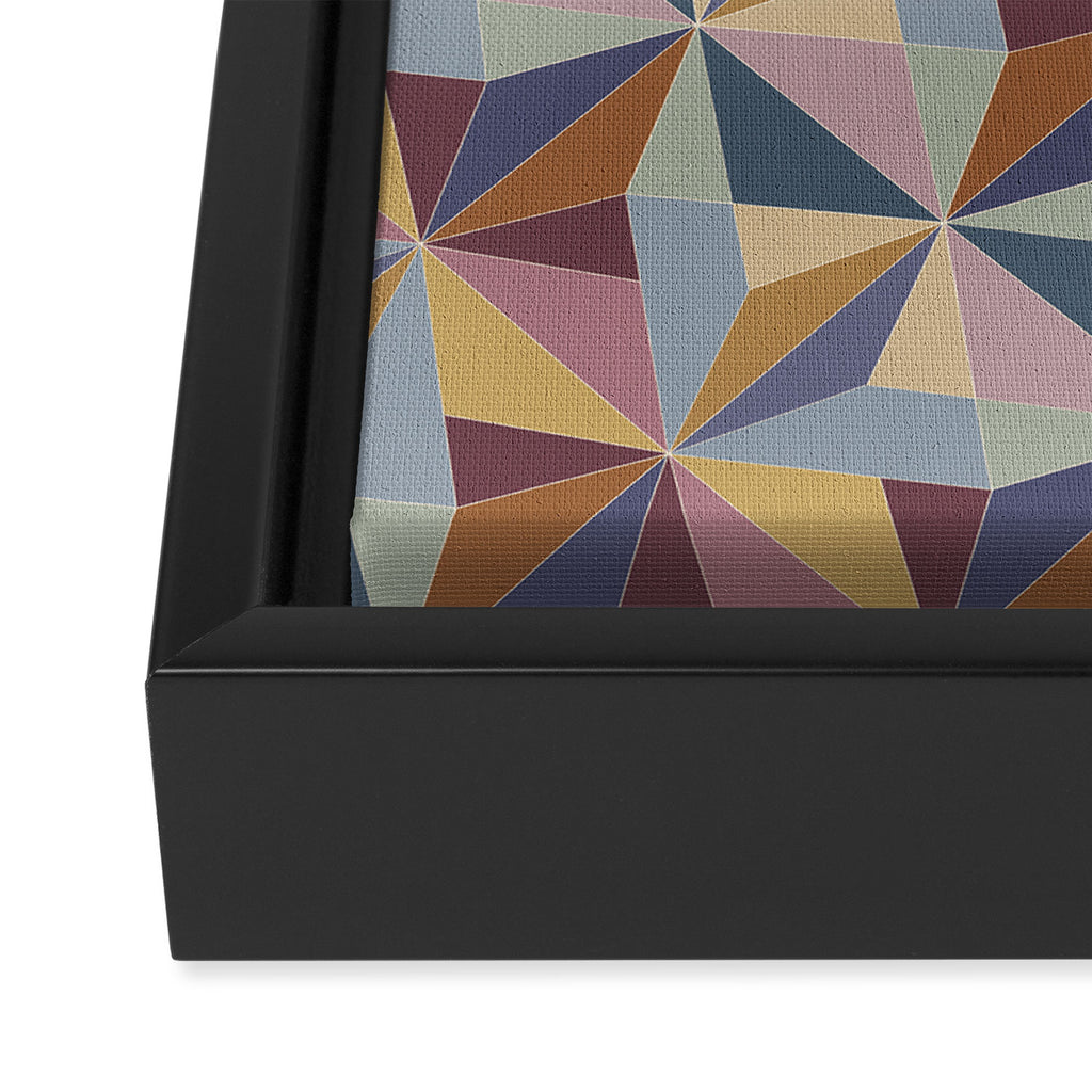 Kaleidoscope Tile Pattern II Cool Tone Pastel Framed Canvas Print Gallery Image 3