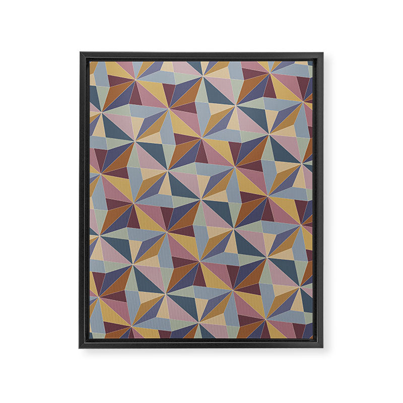Kaleidoscope Tile Pattern II Cool Tone Pastel Framed Canvas Print Gallery Image 8