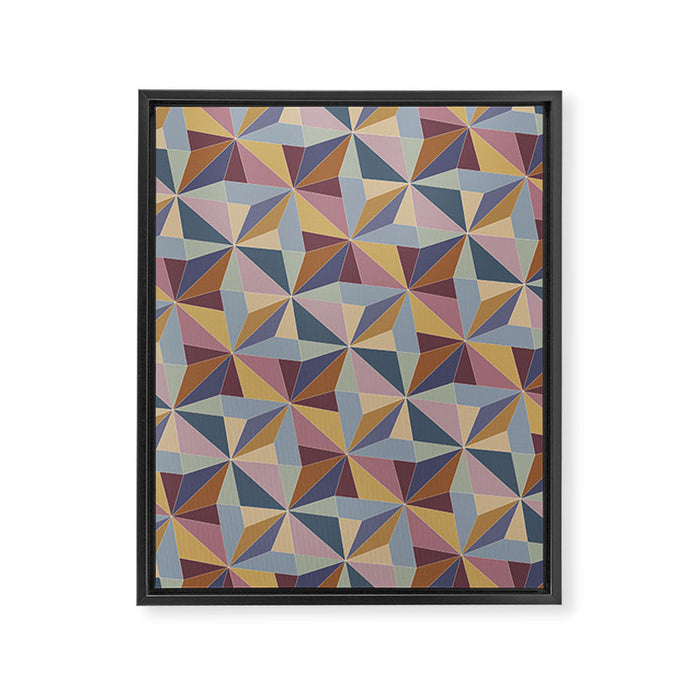 Kaleidoscope Tile Pattern II Cool Tone Pastel Framed Canvas Print Gallery Image 1