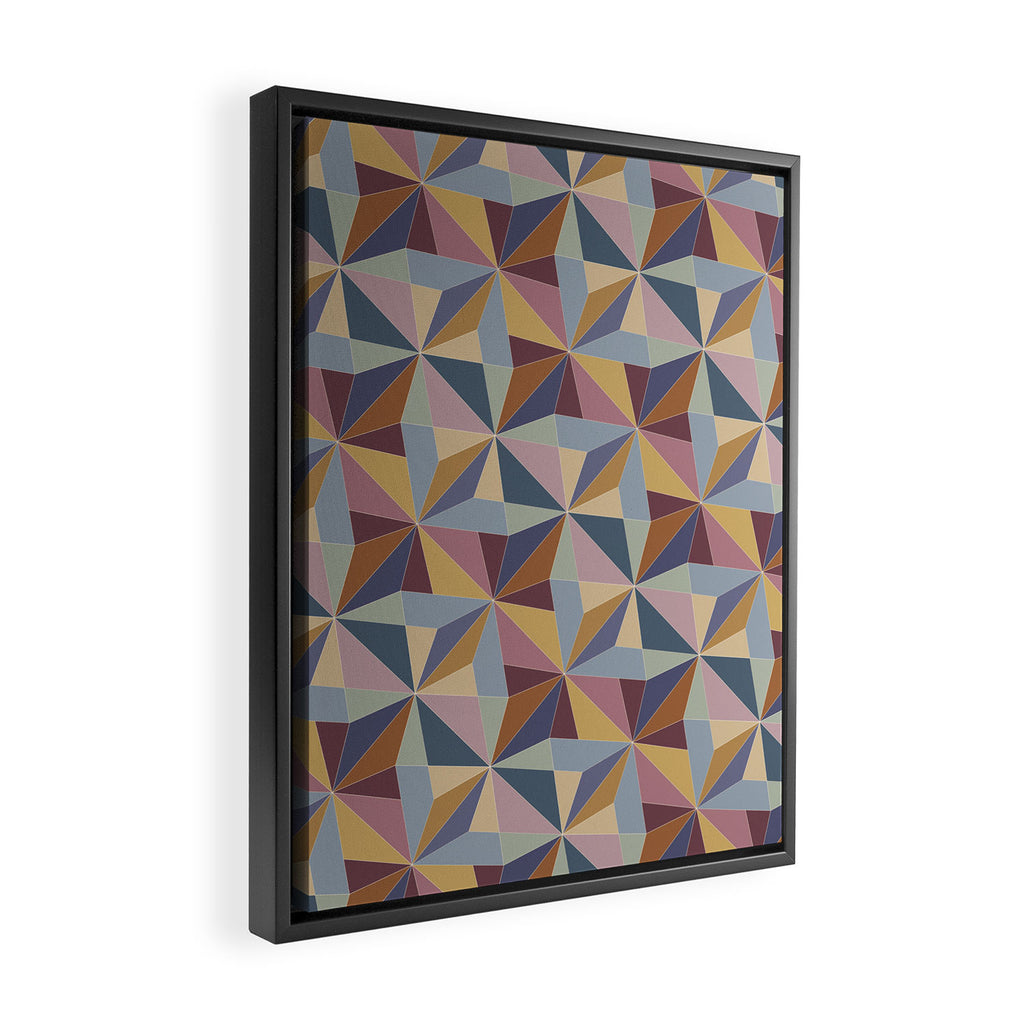 Kaleidoscope Tile Pattern II Cool Tone Pastel Framed Canvas Print Gallery Image 2