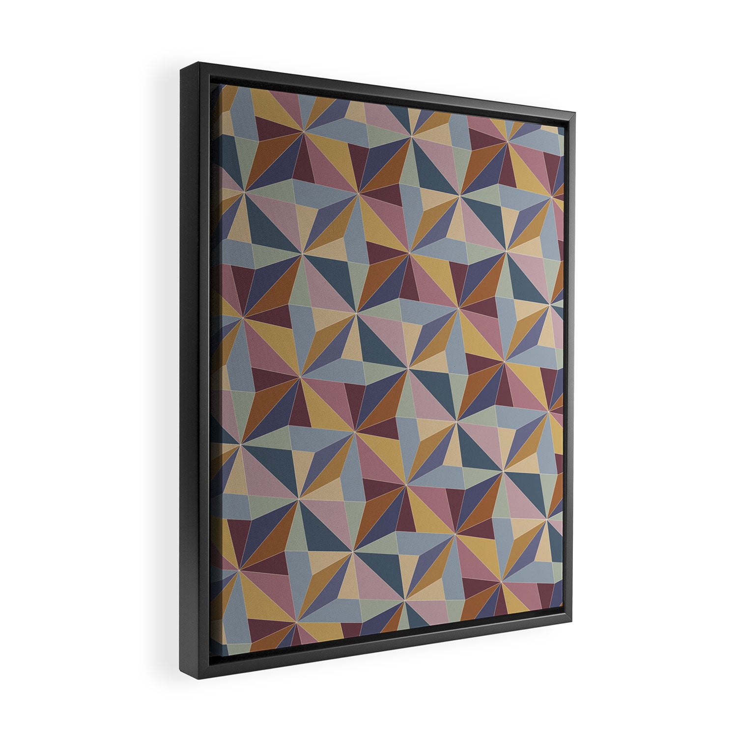 Kaleidoscope Tile Pattern II Cool Tone Pastel Framed Canvas Print Gallery Image 2