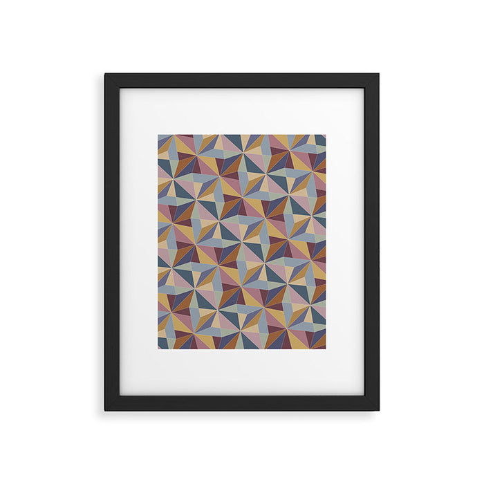 Kaleidoscope Tile Pattern II Cool Tone Pastel Framed Art Print Gallery Image 1