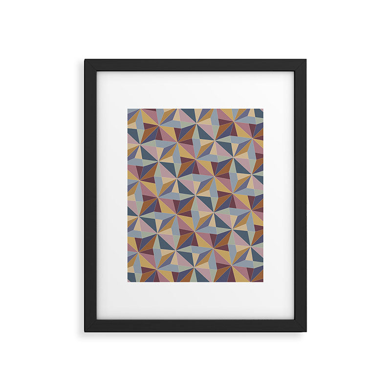 Kaleidoscope Tile Pattern II Cool Tone Pastel Framed Art Print Gallery Image 6