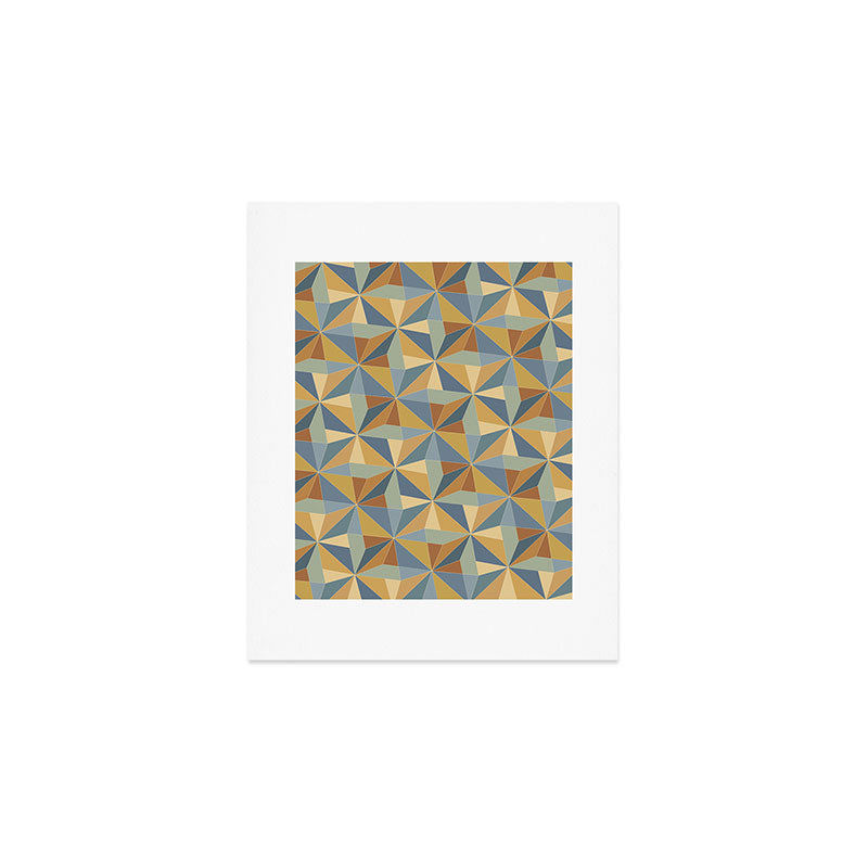 Kaleidoscope Tile Pattern III Warm Earthy Summer Art Print Gallery Image 1