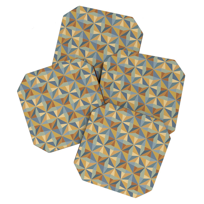Kaleidoscope Tile Pattern III Warm Earthy Summer Coaster Gallery Image 1