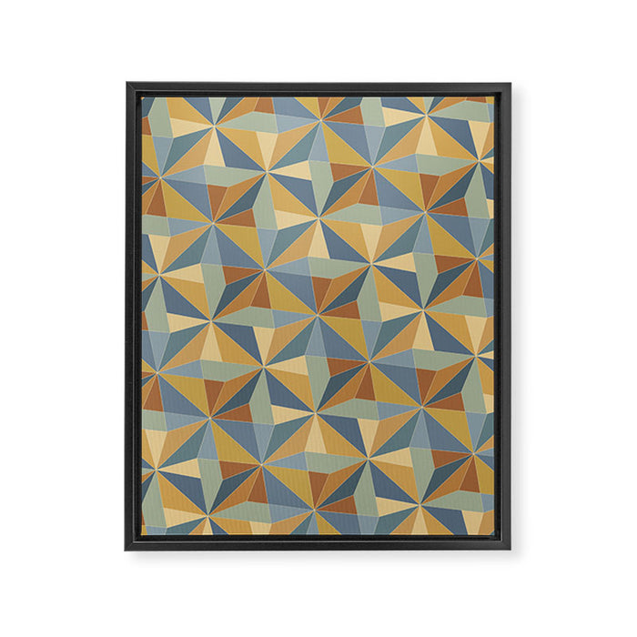 Kaleidoscope Tile Pattern III Warm Earthy Summer Framed Canvas Print Gallery Image 1