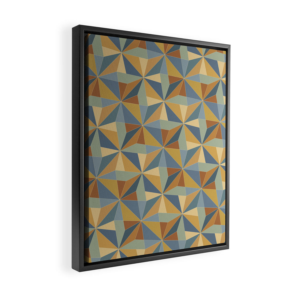 Kaleidoscope Tile Pattern III Warm Earthy Summer Framed Canvas Print Gallery Image 2