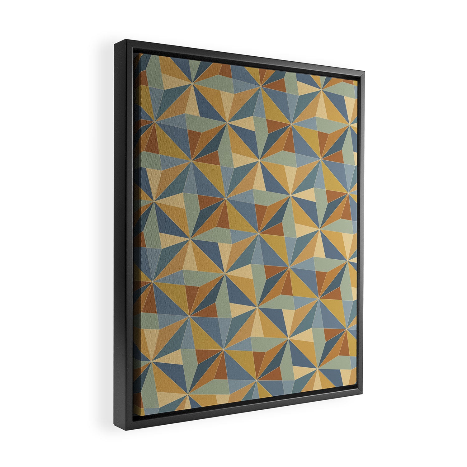 Kaleidoscope Tile Pattern III Warm Earthy Summer Framed Canvas Print Gallery Image 2