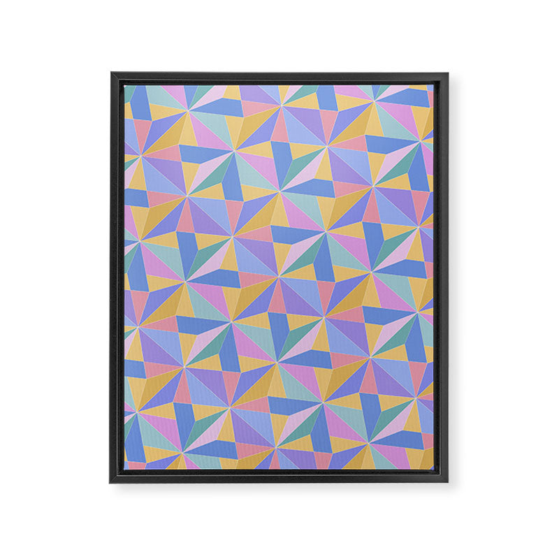 Kaleidoscope Tile Pattern V Bright Pastel Framed Canvas Print Gallery Image 8