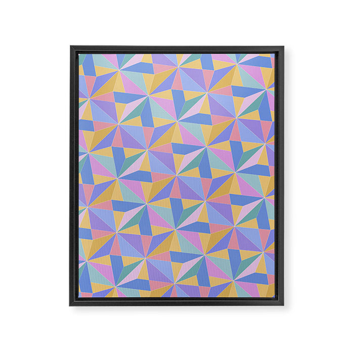 Kaleidoscope Tile Pattern V Bright Pastel Framed Canvas Print Gallery Image 1