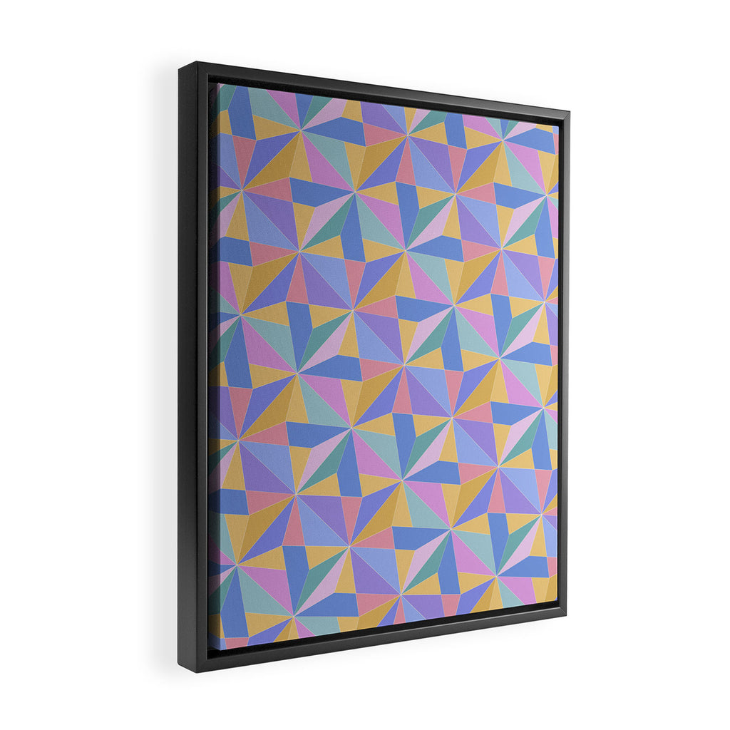 Kaleidoscope Tile Pattern V Bright Pastel Framed Canvas Print Gallery Image 2