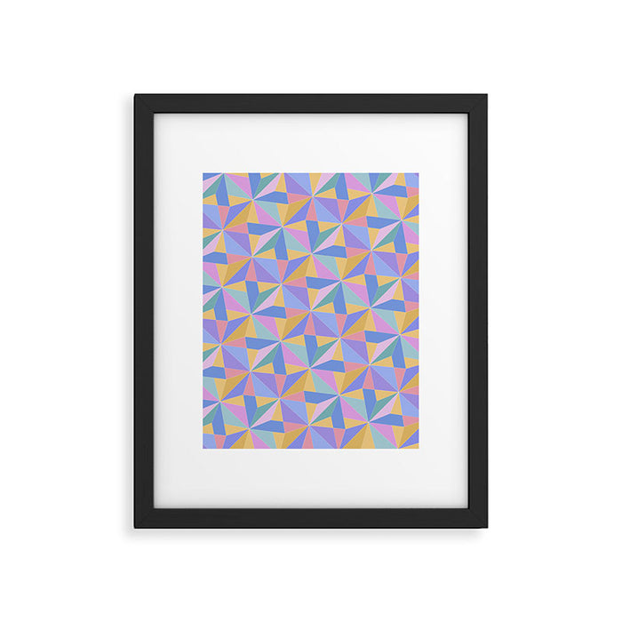 Kaleidoscope Tile Pattern V Bright Pastel Framed Art Print Gallery Image 1