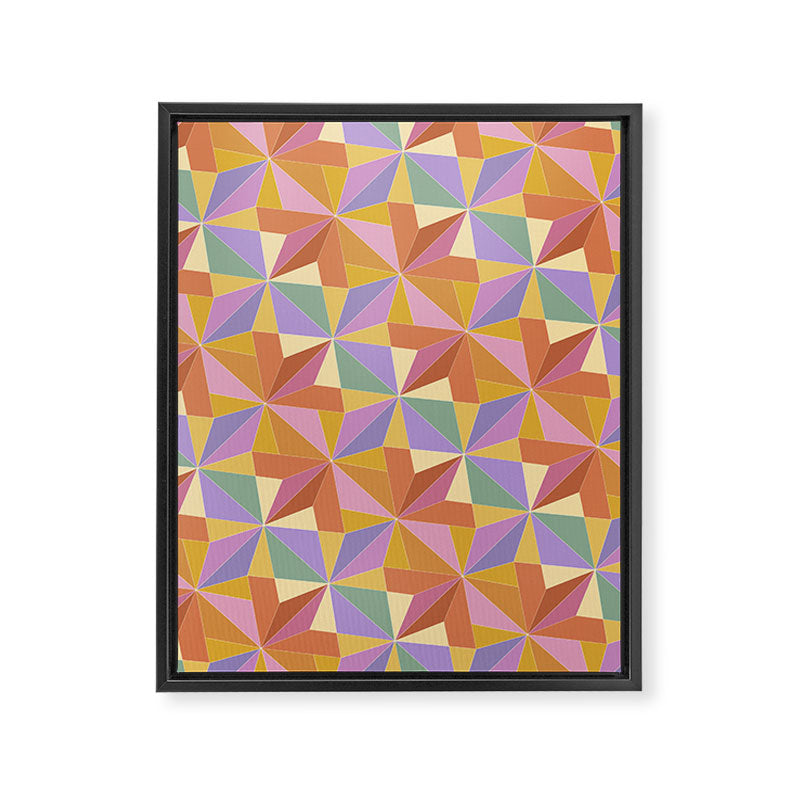 Kaleidoscope Tile Pattern VI Colorful Summer Framed Canvas Print Gallery Image 8