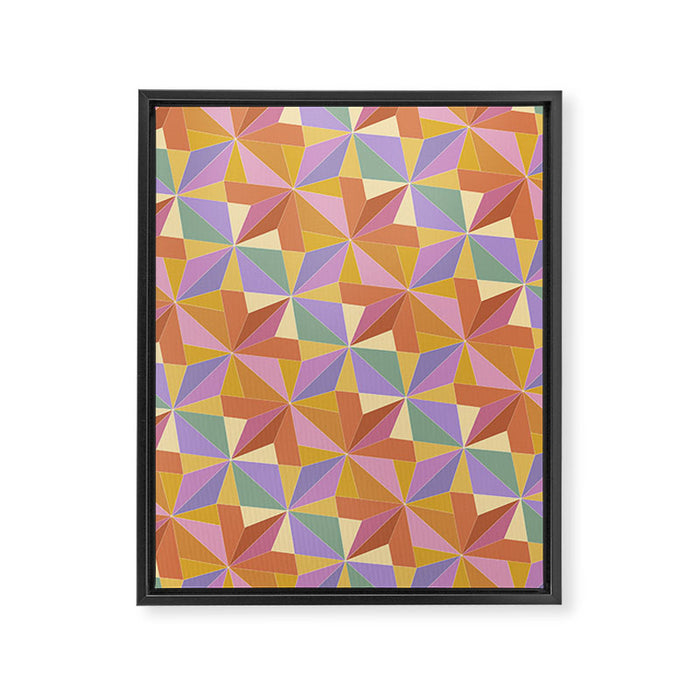 Kaleidoscope Tile Pattern VI Colorful Summer Framed Canvas Print Gallery Image 1