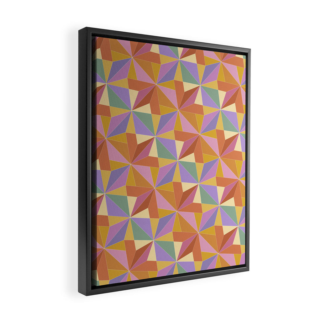 Kaleidoscope Tile Pattern VI Colorful Summer Framed Canvas Print Gallery Image 2