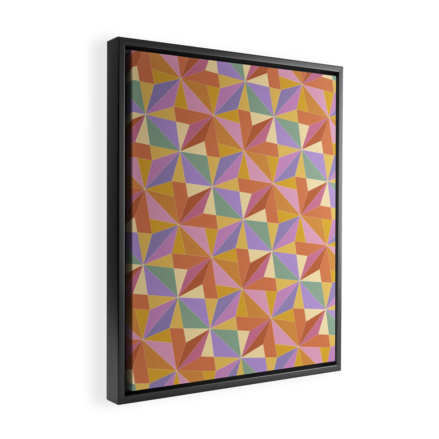 Kaleidoscope Tile Pattern VI Colorful Summer Framed Canvas Print Gallery Image 2